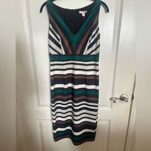New York & Company Multicolor Striped Midi Dress